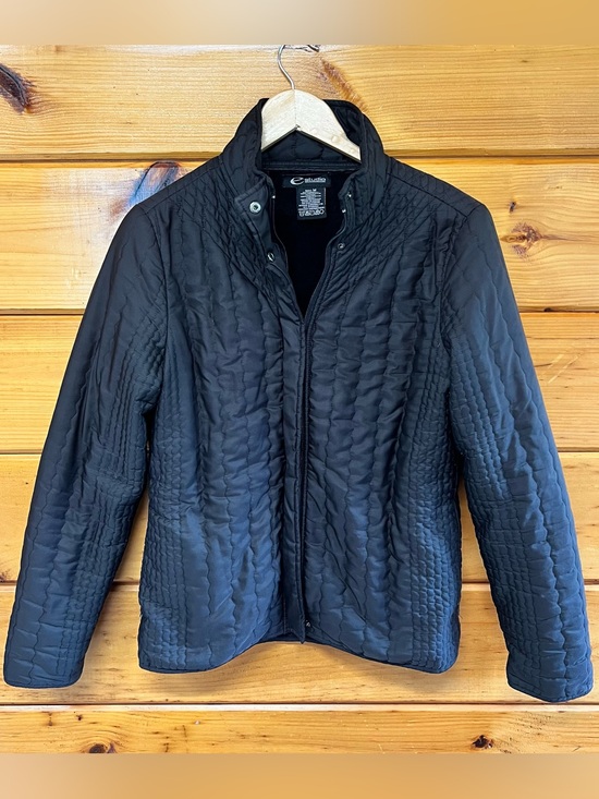 Estudio Jackets & Blazers - Warm E Studio Fleece Lined Quilted Full Zip Black Fur Lined Jacket M